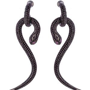 Elegant Black Snake Earrings